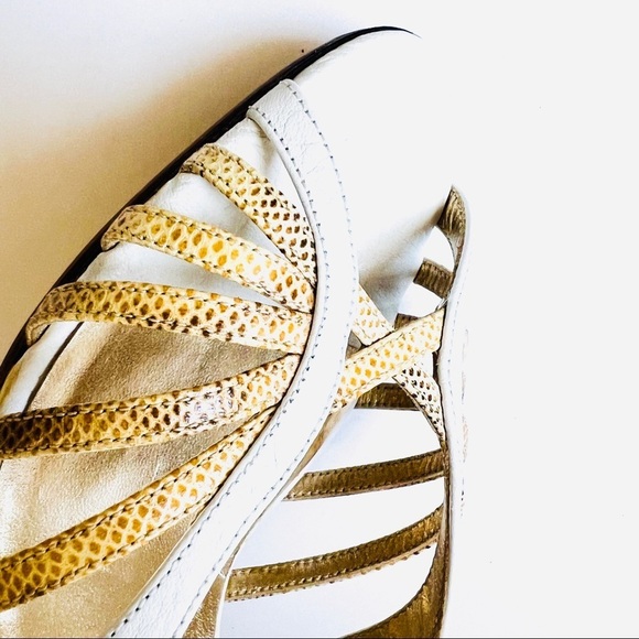 Dolce and Gabbana Leather & Exotic Summer Peep-toe Slingback Sandal Heels 38 - Picture 13 of 14